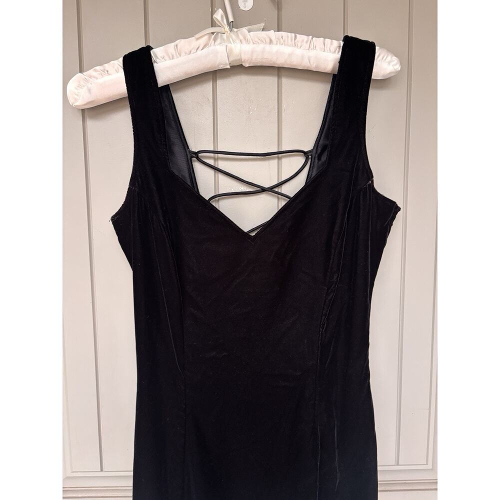 Sexy Witchy Vintage Jessica McClintock Maxi Dress 5/6 Y2K Goth Velvet - Picture 8 of 16